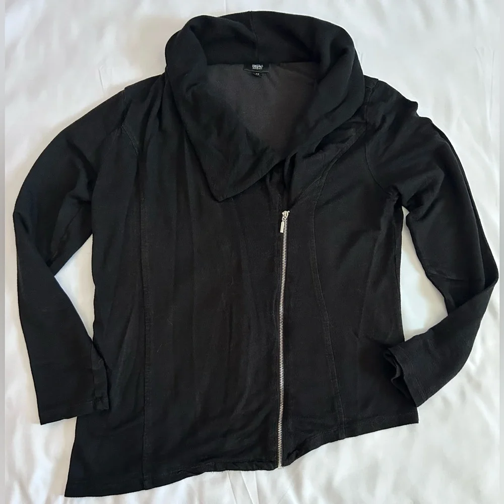 Mossimo Asymmetrical Sweater Jacket with Zipper Moto Jacket Size Medium